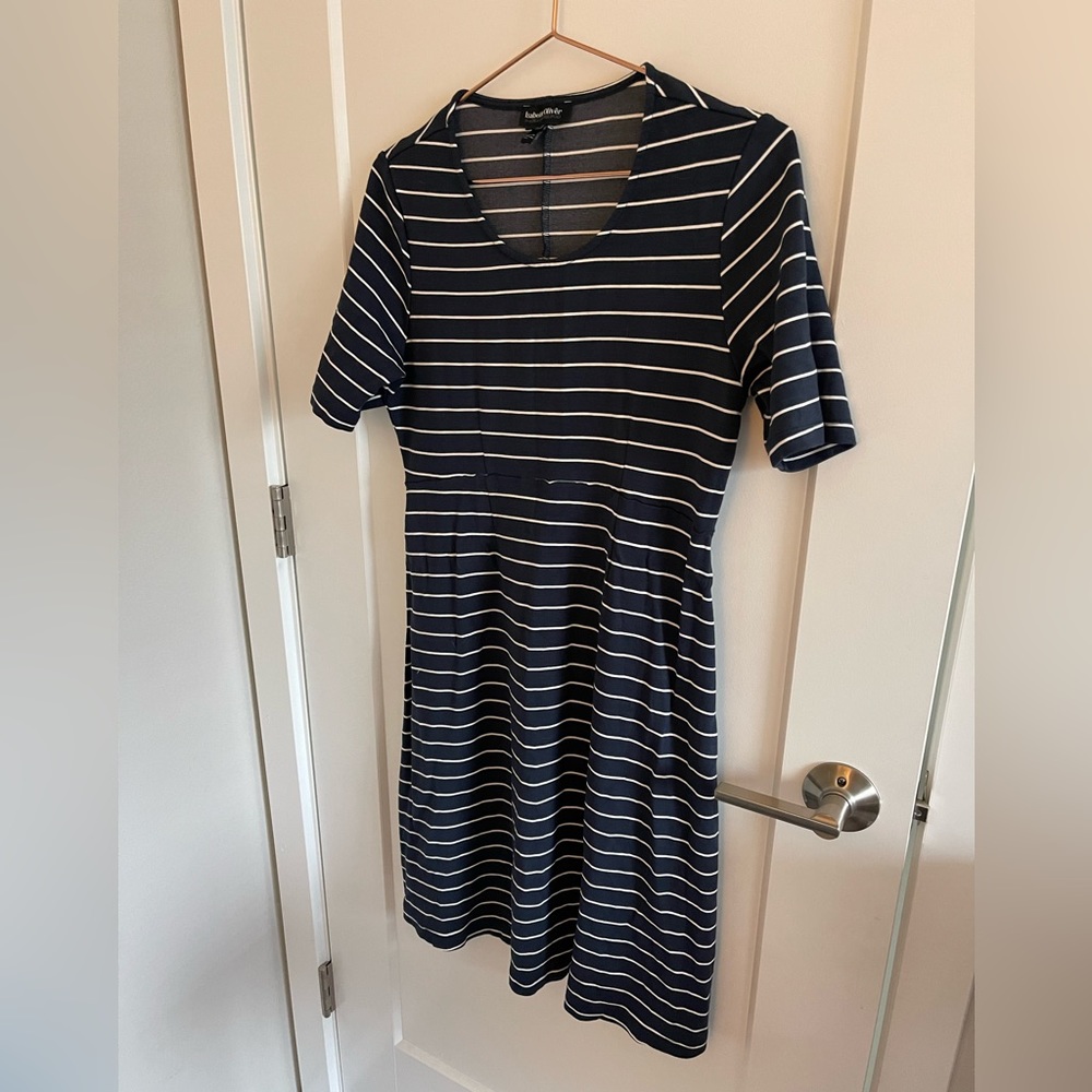Isabella Oliver Martha Stripe Ponte Maternity Dress